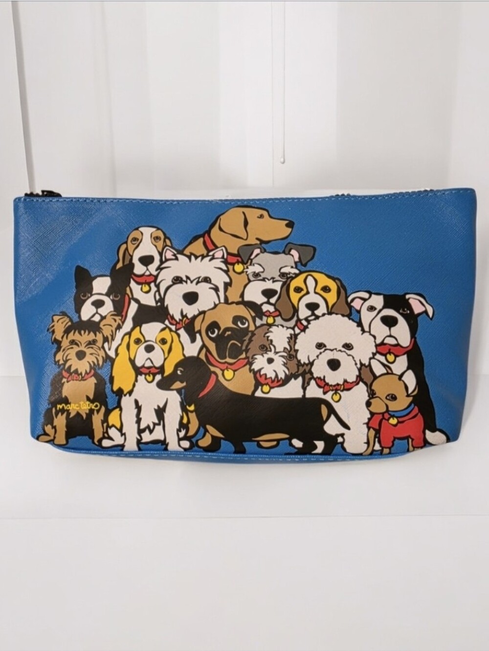 Marc Tetro NWT Blue Dog Print Cosmetic Pouch — Cute Pet